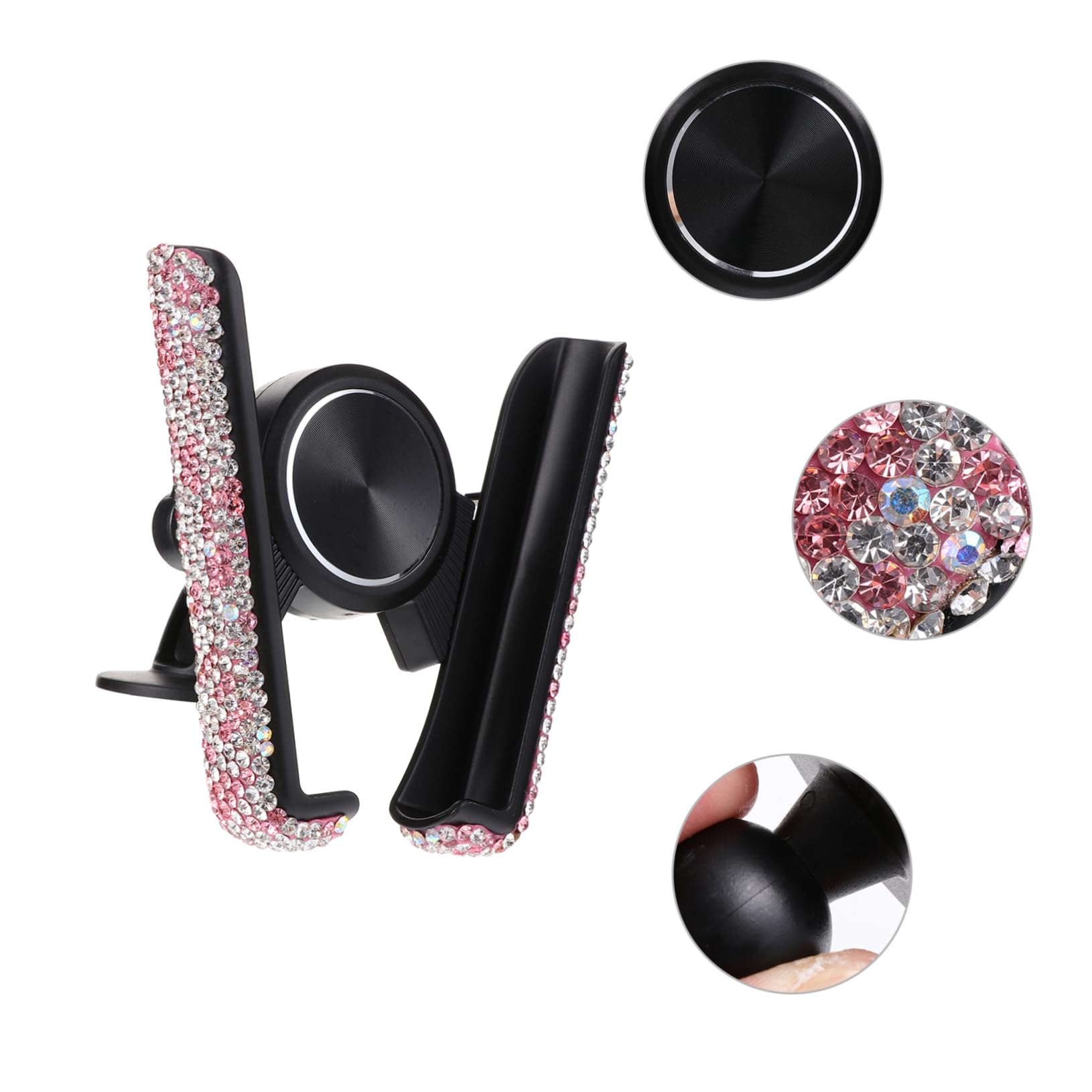 Hemobllo 3pezzi Supporto Per Telefono Da Auto Con Cristalli Strass Supporto Per Ventilazione Auto Facile Da Installare e Utilizzare Compatibile Con Smartphone Design Elegante e Funzionale