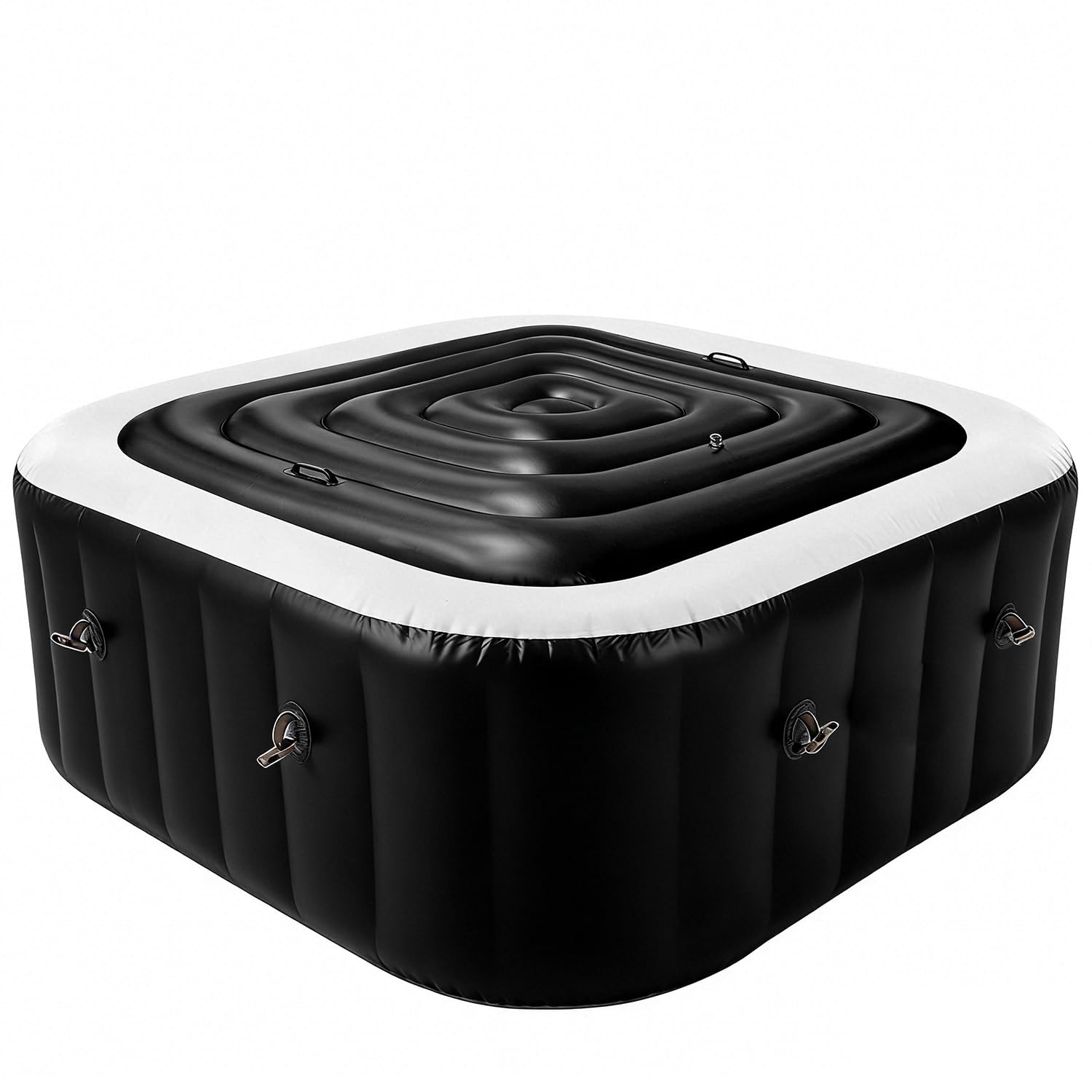 KEAGAN 4.2FT/130CM Inflatable Hot Tub Cover, Energy Saving Lid for Square Hot Tub, Outdoor Inflatable Hot Tub, with Handle, Foldable Protective Rain Overflow Cover for Inflatable Outdoor Hot Tubs — view 8