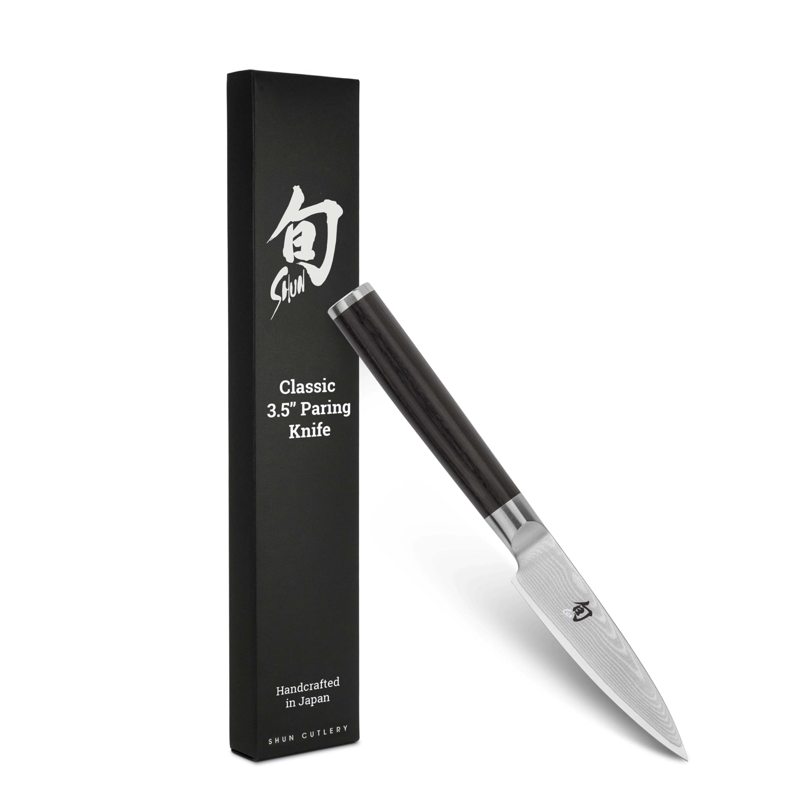 Shun Classic Paring Knife, VG-MAX Blade with Pakkawood Handle, Ideal for Peeling, Trimming, or Coring, Silver 3.5 inch DM0700