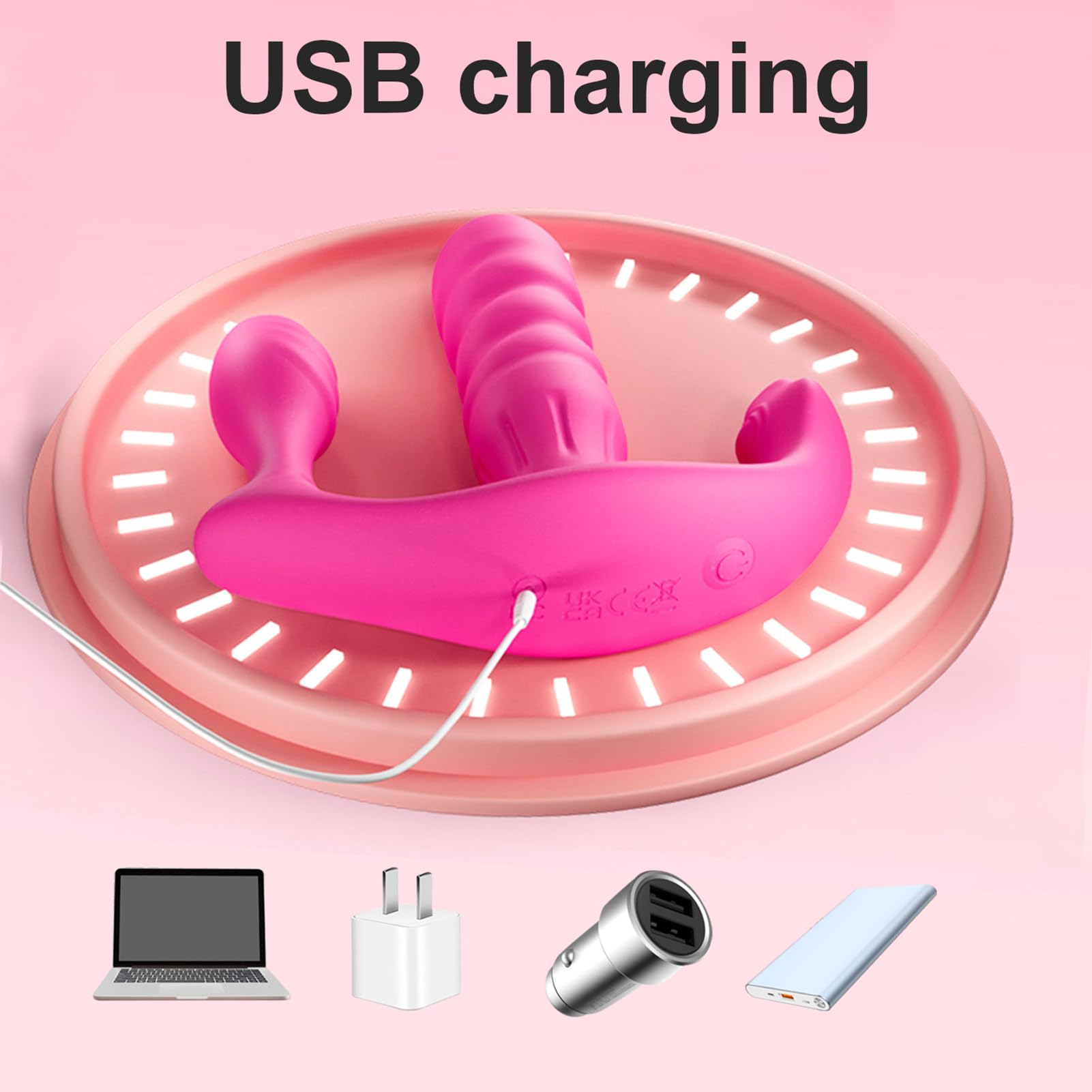 Vibrating Panties Wearable Vibrator Thrusting Dildos Anal Vibrators with Remote Control 3 in 1 with 3 Thrust Modes 10 Vibration Modes G-Spot Butterfly Vibrator for Women Couples Adult Sex Toys