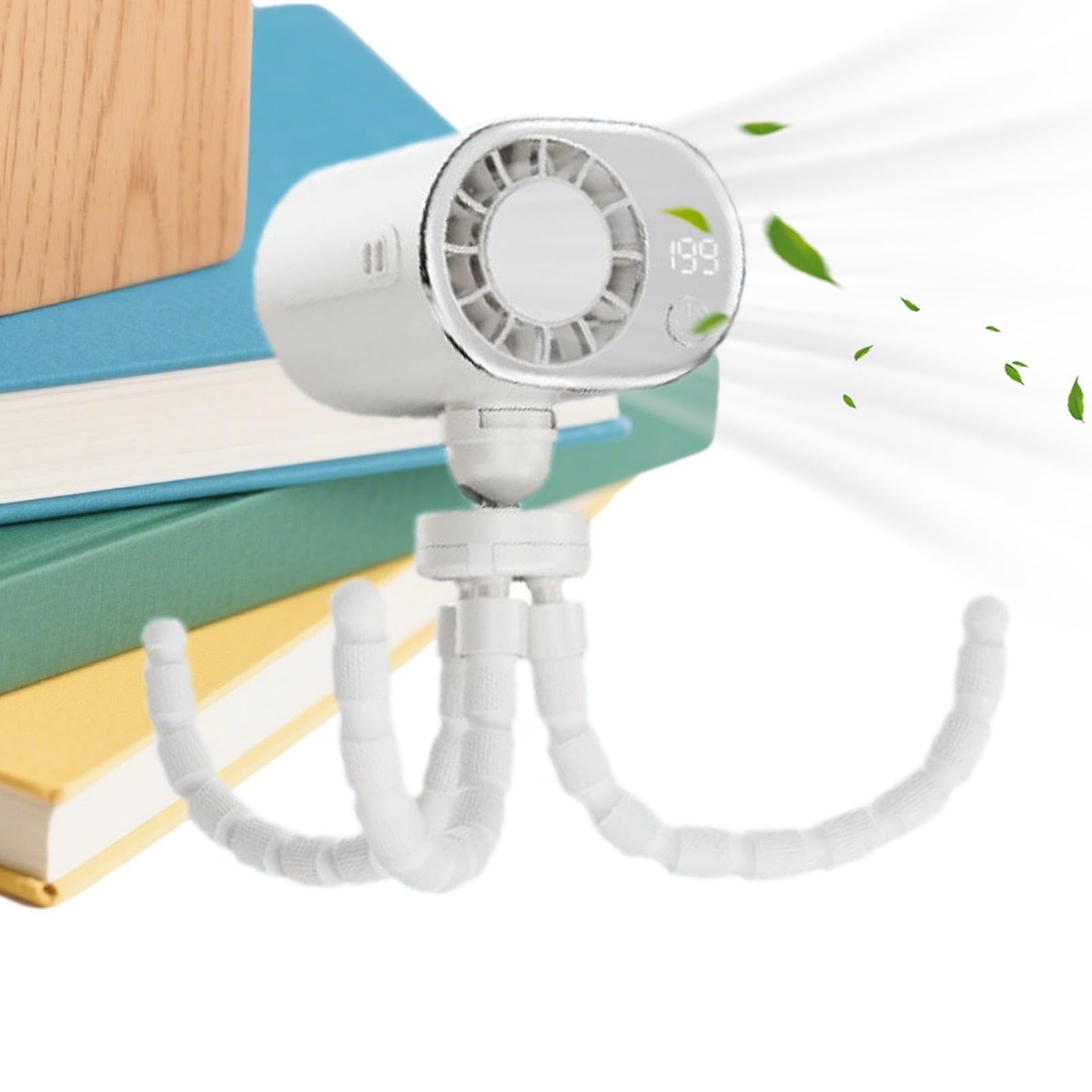 Ventilateur de voiture à LED rechargeable avec clip pieuvre réglable