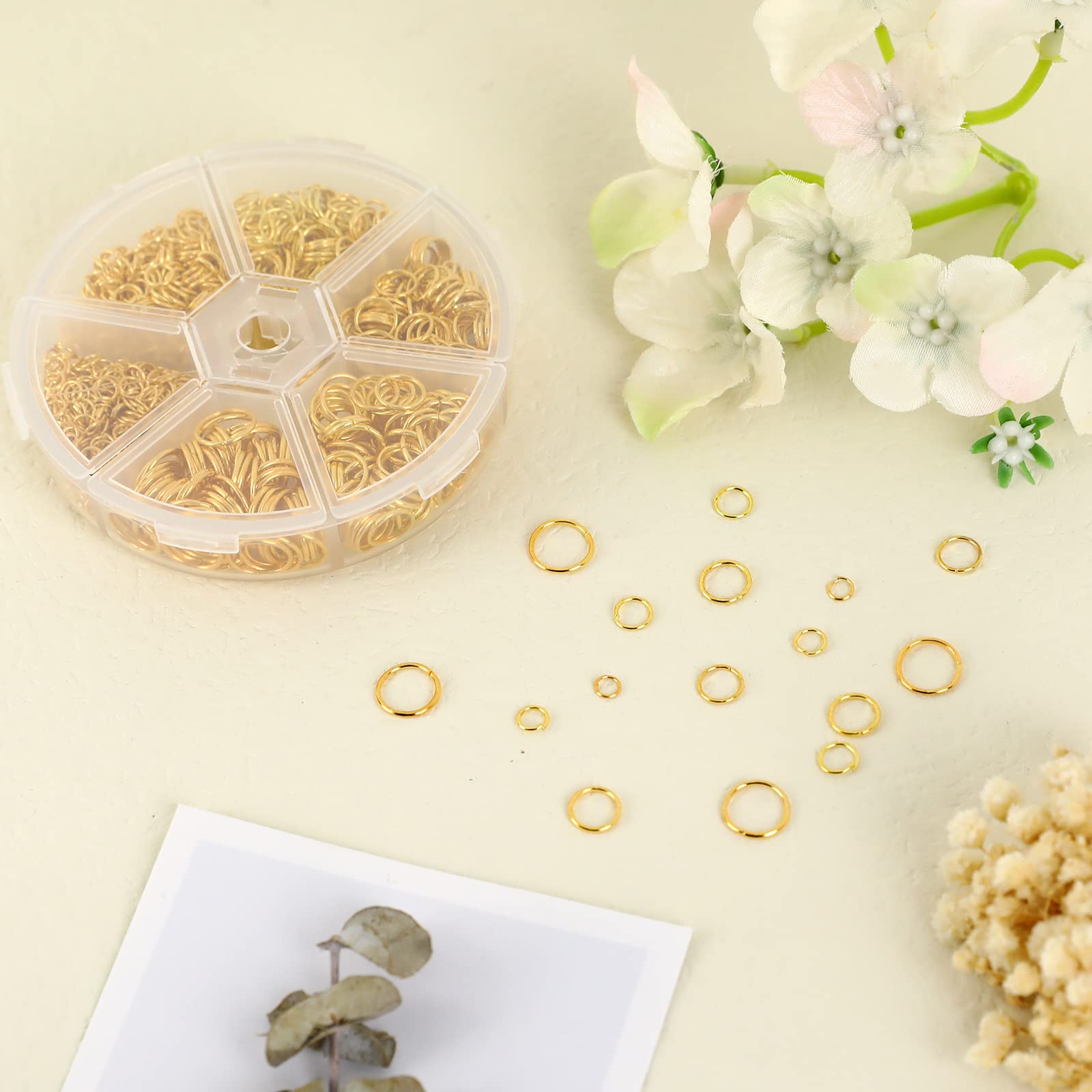 1000 Anelli Di Salto Oro Per Gioielli Fai-da-te - 6 Misure (4-10mm) In Acciaio Inox, Anelli Aperti Per Riparazioni E Creazioni