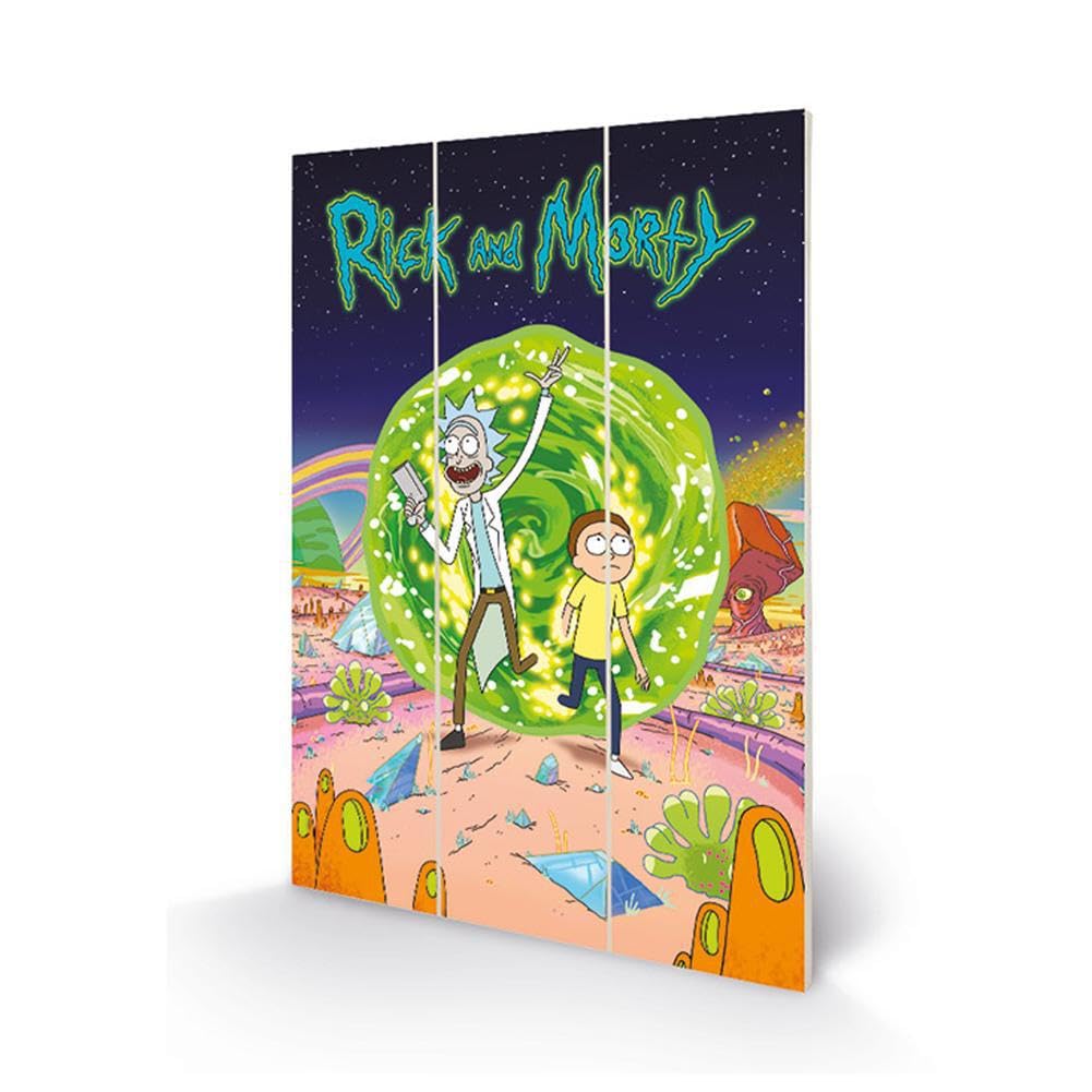 Rick & Morty impression sur bois 20x29,5cm Portail fini les posters déchirés