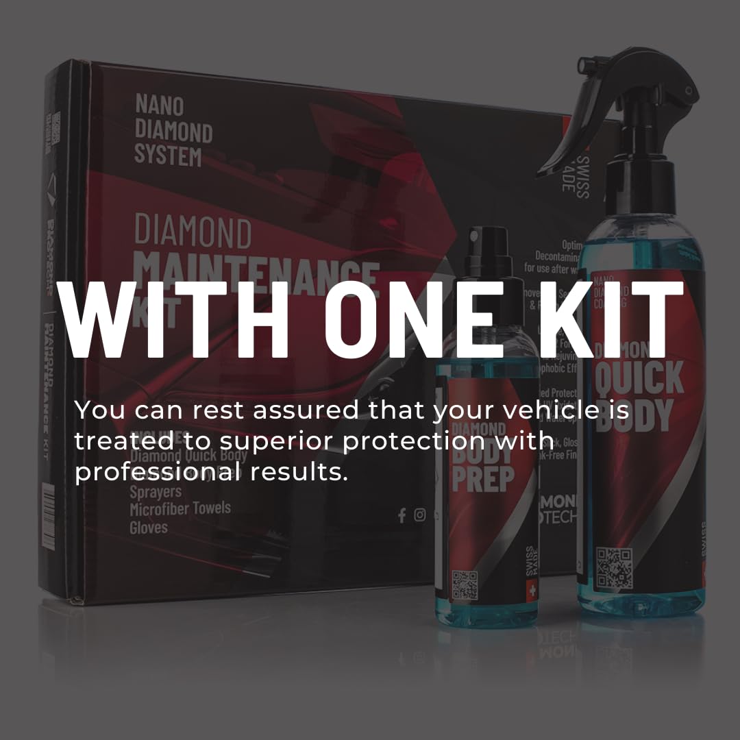 Car Coating Diamond Body 36 Kit - Trattamento Cera Auto e Lucidatura Auto Carrozzeria, Rivestimento Ceramico Nanotecnologia - Car Detailing Protezione Idrofobica Auto Anti Graffio 36 Mesi