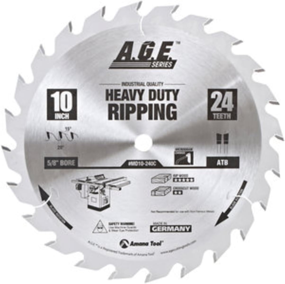 10" x 24 Tooth A.G.E. Heavy Duty Ripping Saw Blade