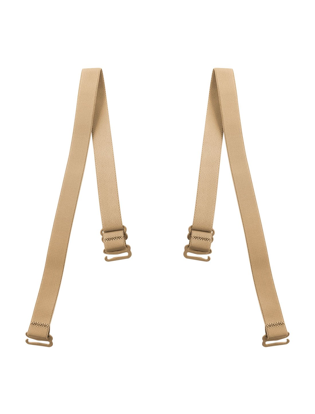 Sourcing Map Women's Light Beige Adjustable 1.5Cm Elastic Band Bra Straps 2 Pairs