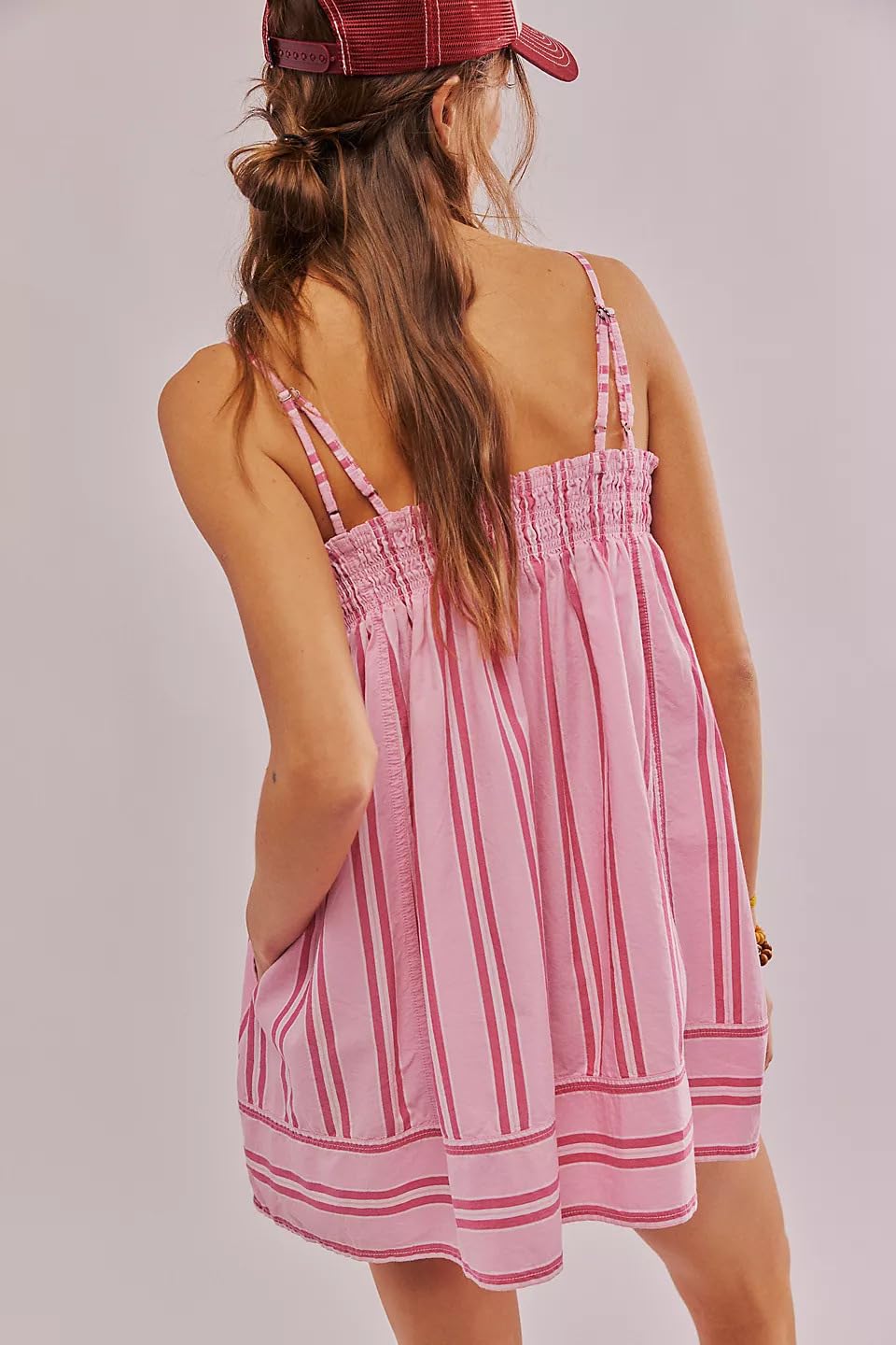 Conjunto Corto de Rayas Mujer - Camisola y Short de Poliéster Transpirable con Bolsillos Ocultos para Playa