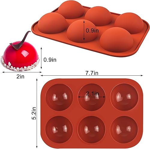 Miniatura 2 de BUSOHA Moldes de silicona para chocolate, paquete de 3 moldes de silicona para hornear pasteles de 6 cavidades, molde mediano para hornear