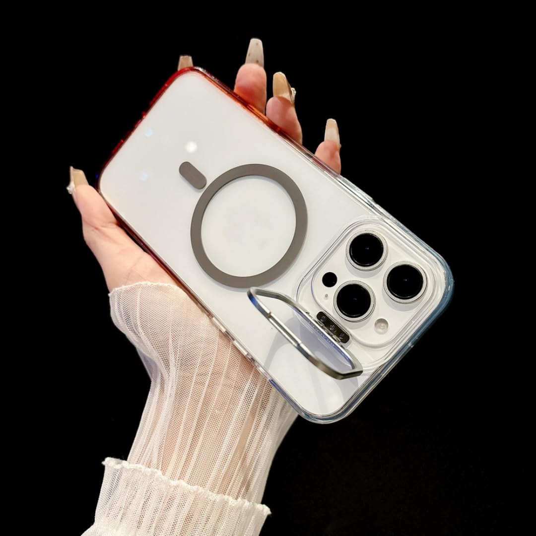 Custodia con anello magnetico e supporto per obiettivo per iPhone 16 Plus, con sfumatura integrata (per iPhone 16 Plus/blu)