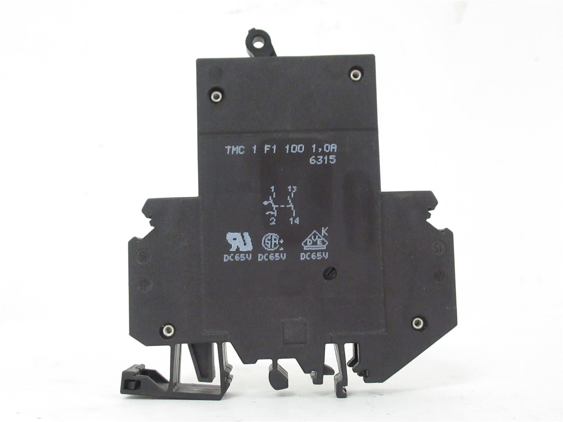 "Phoenix Contact 0914073 Circuit Breaker, Thermomagnetic, 1A, 2-pos., with universal foot for mounting on NS"