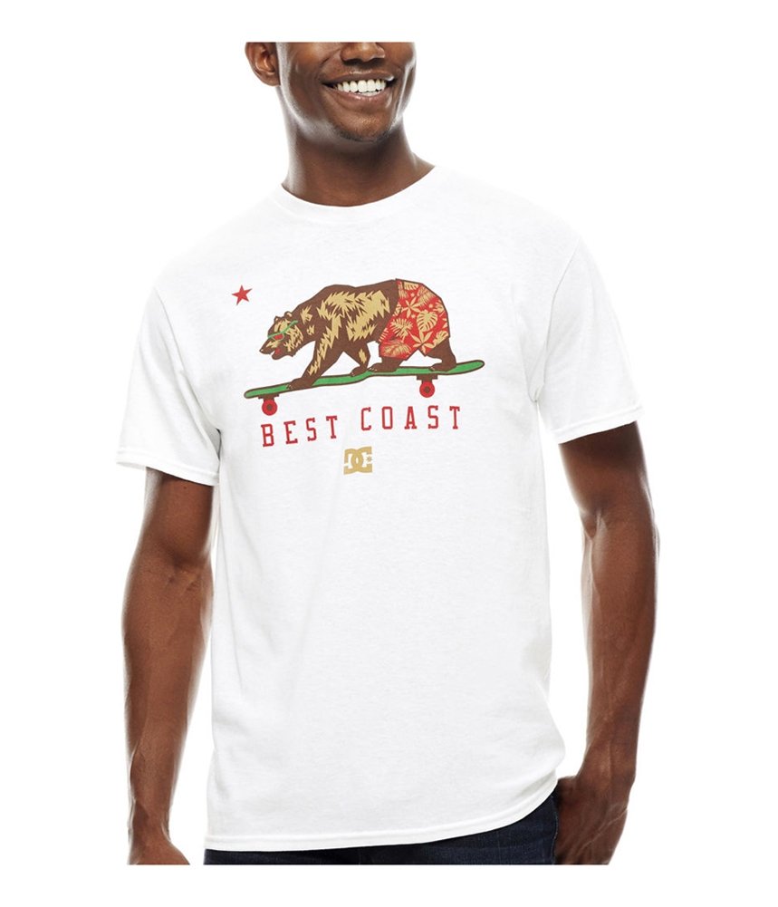 DC Mens Cali Graphic T-Shirt, White, Small
