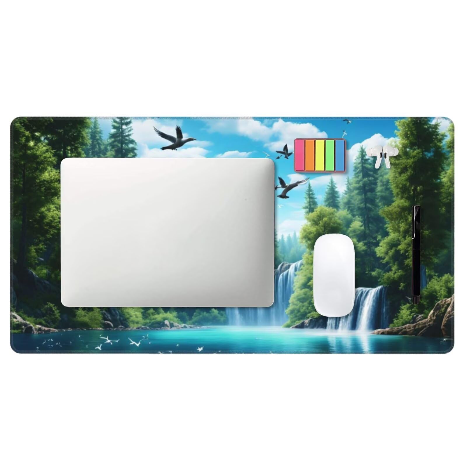 Podkładka pod mysz XXL 1200 x 600 mm, jesienna podkładka pod mysz scenę podkładka pod mysz 120 x 60 cm, wodoodporna antypoślizgowa podkładka pod mysz na biurko zszyte krawędzie, podkładka pod mysz z
