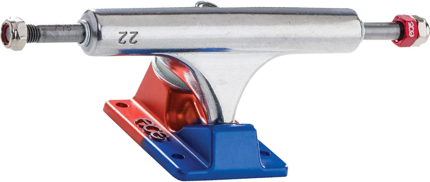 AF1 22 Polished/Anodized Blue & Orange Skateboard Trucks - 5.2" Hanger 7.75" Axle (Set of 2)