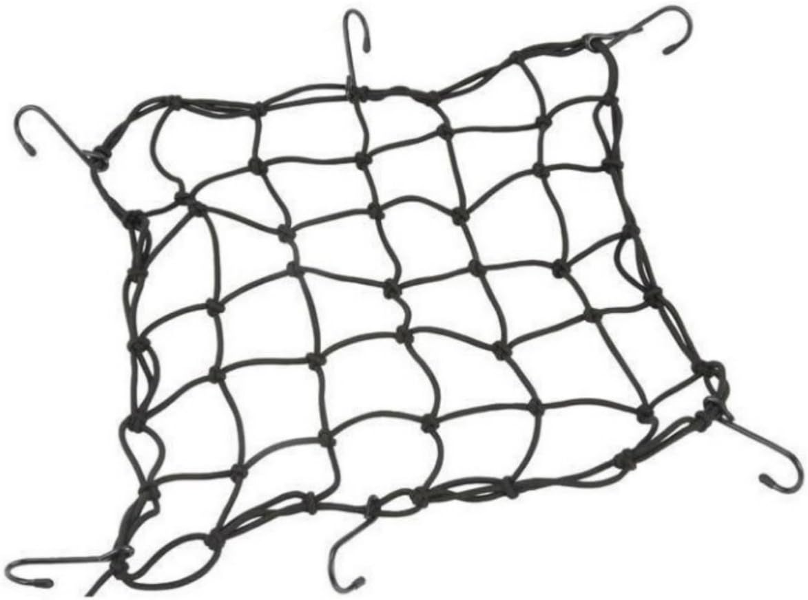 XtremeAuto® Heavy Duty, Elasticated, Luggage Cargo Net, With Ergonomic Anchoring Hooks. SMALL (30cm x 30cm - Extends to 1m x 1m)