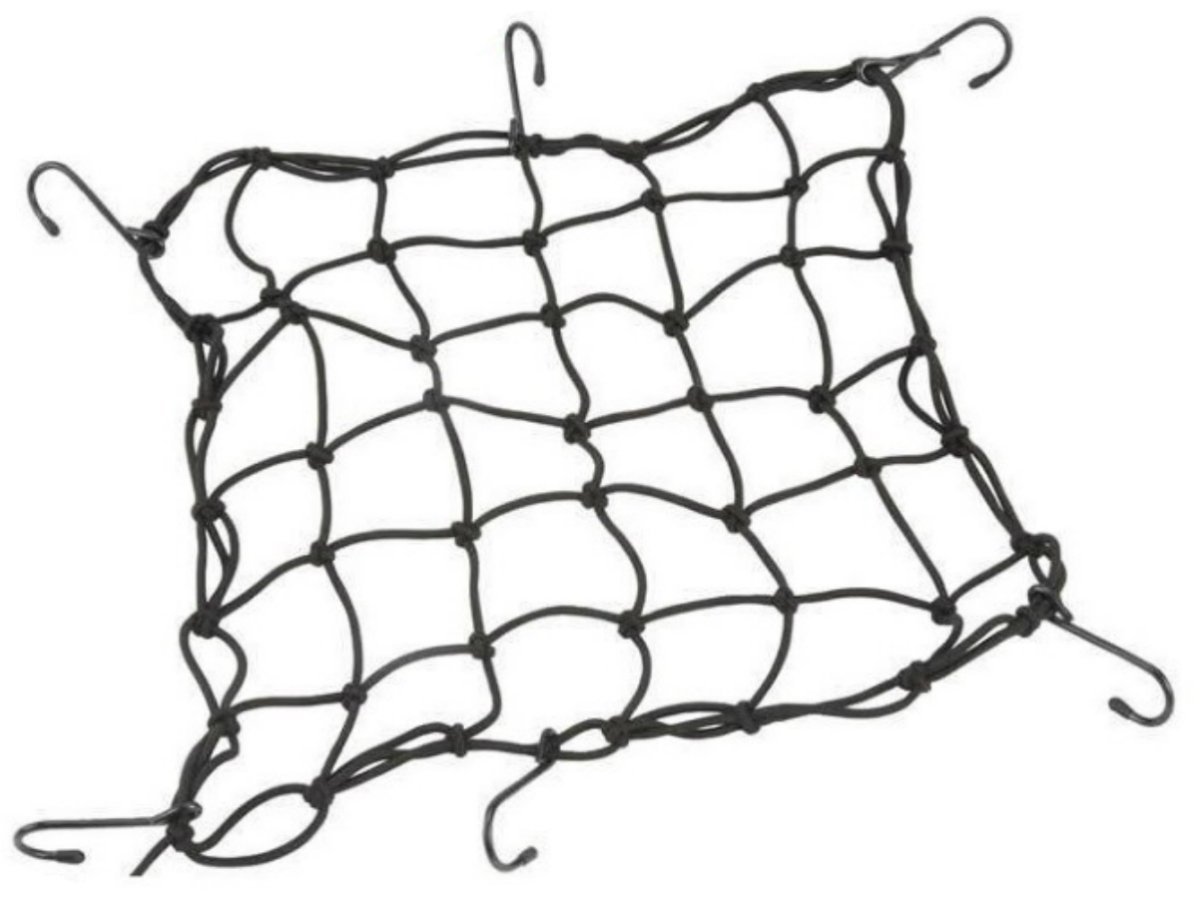 XtremeAuto® Heavy Duty, Elasticated, Luggage Cargo Net, With Ergonomic Anchoring Hooks. SMALL (30cm x 30cm - Extends to 1m x 1m)