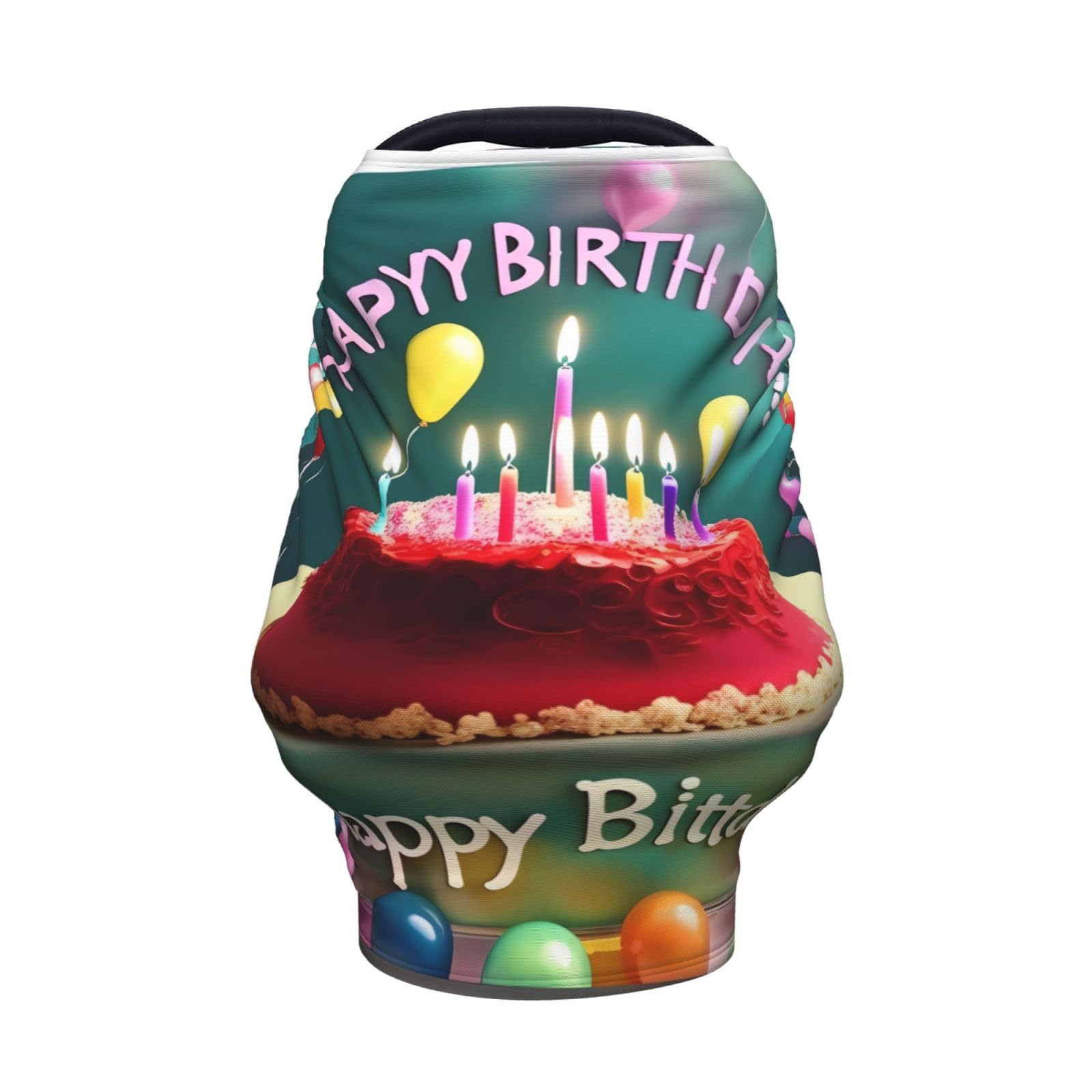 XZDHYZ Happy Birthday Beautiful Versatile full-print Stroller Chair Cover/Nursing Cover, specially designed for your baby, Black