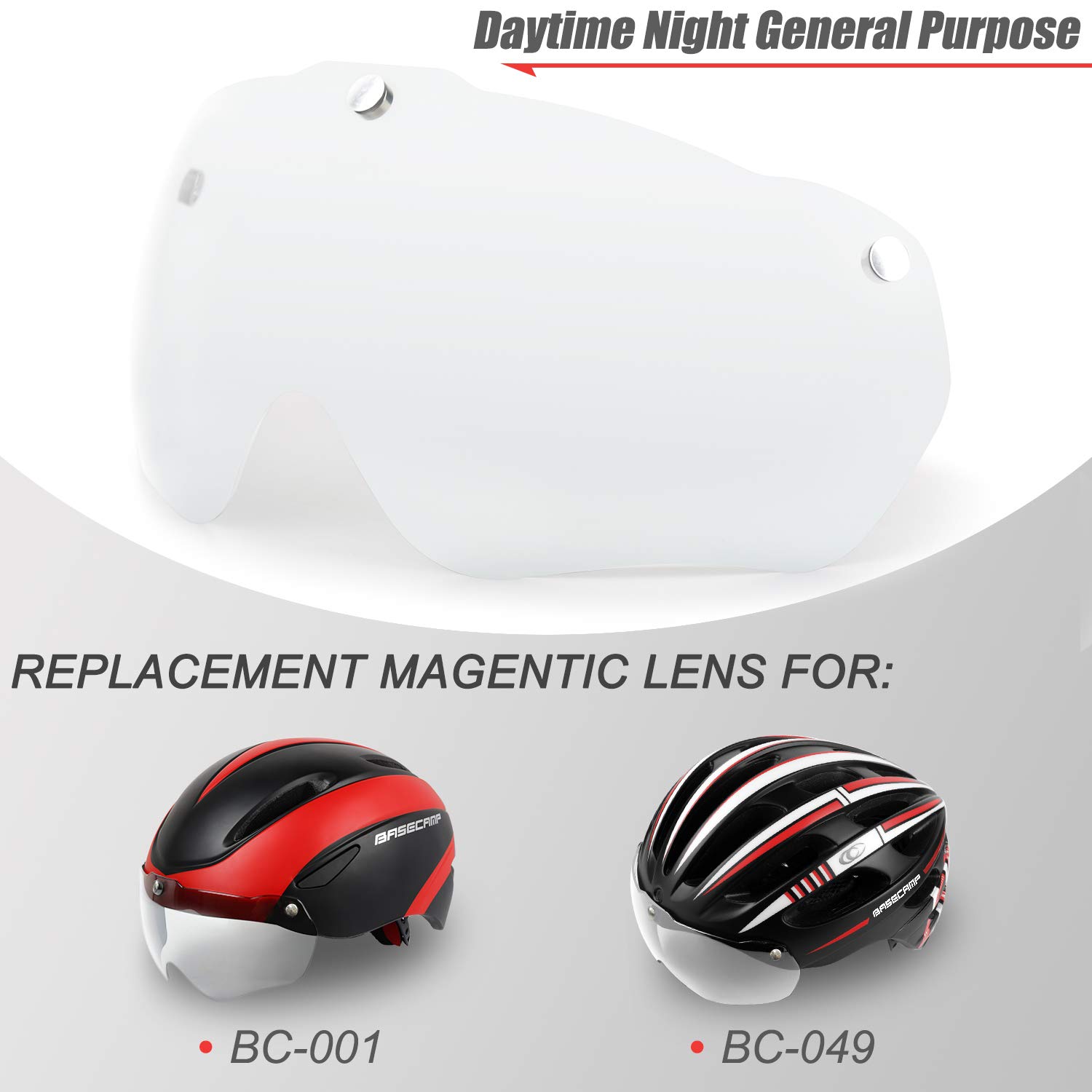 Basecamp Clear Visor Removable Goggles Shield Cycling Bike Helmet in Model 049, Adult Helmets