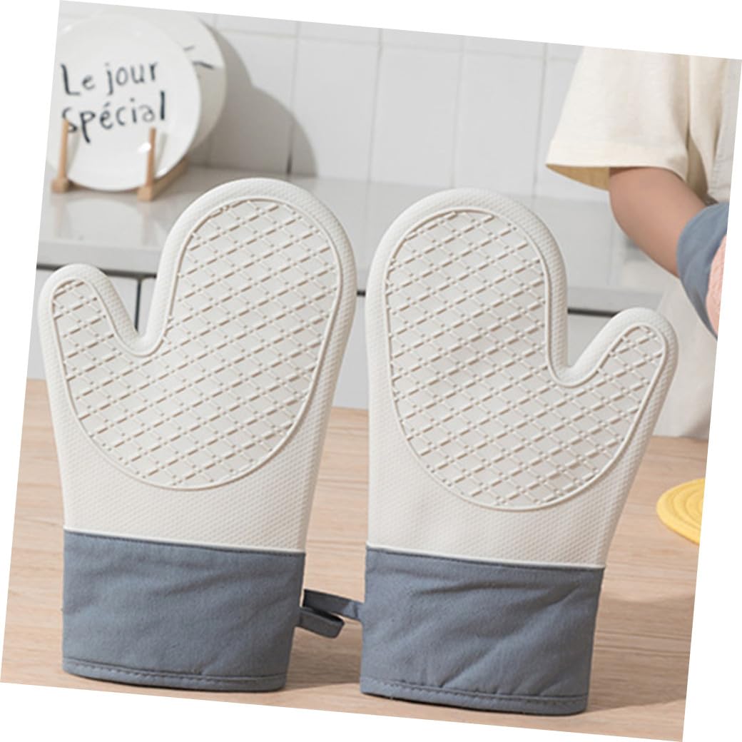 2stücke Silikon-ofenhandschuhe Hitzebeständige Fäustlinge Für Backofen Und Mikrowelle Wärmeisolierend Leicht Zu Waschen Und Aufzubewahren