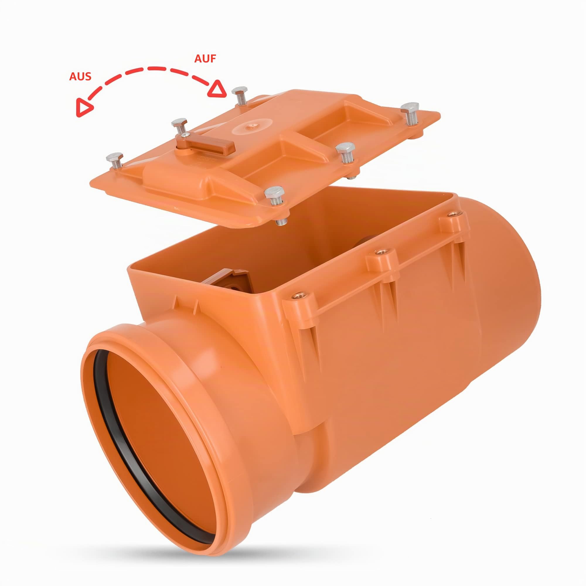 Rückstauklappe dn 315 PVC Abwasser Rückstauventil Rückstauverschluss Rückschlagklappe mit Verriegelbarer Rattenschutz für Abwasserrohr Abfluss