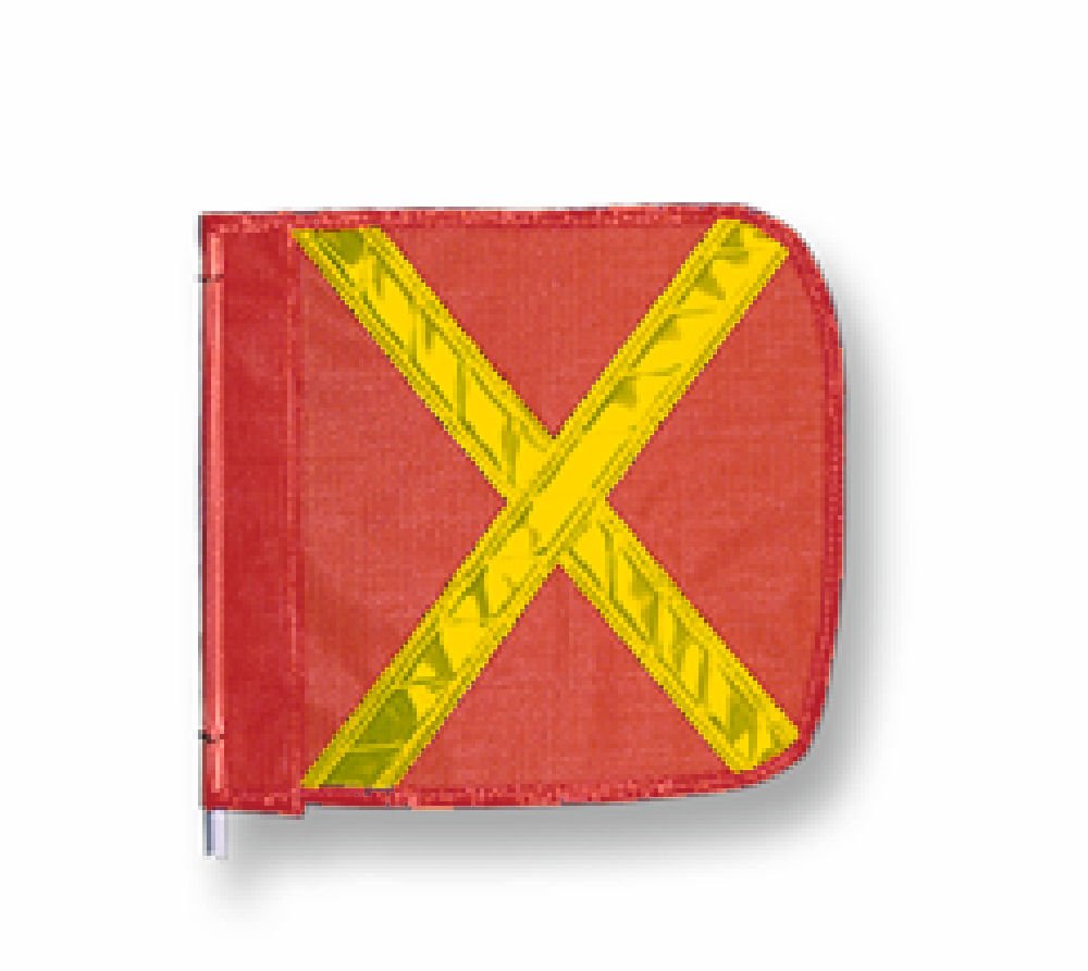Flagstaff FS8 Yellow Safety Flag with Reflective X, 12