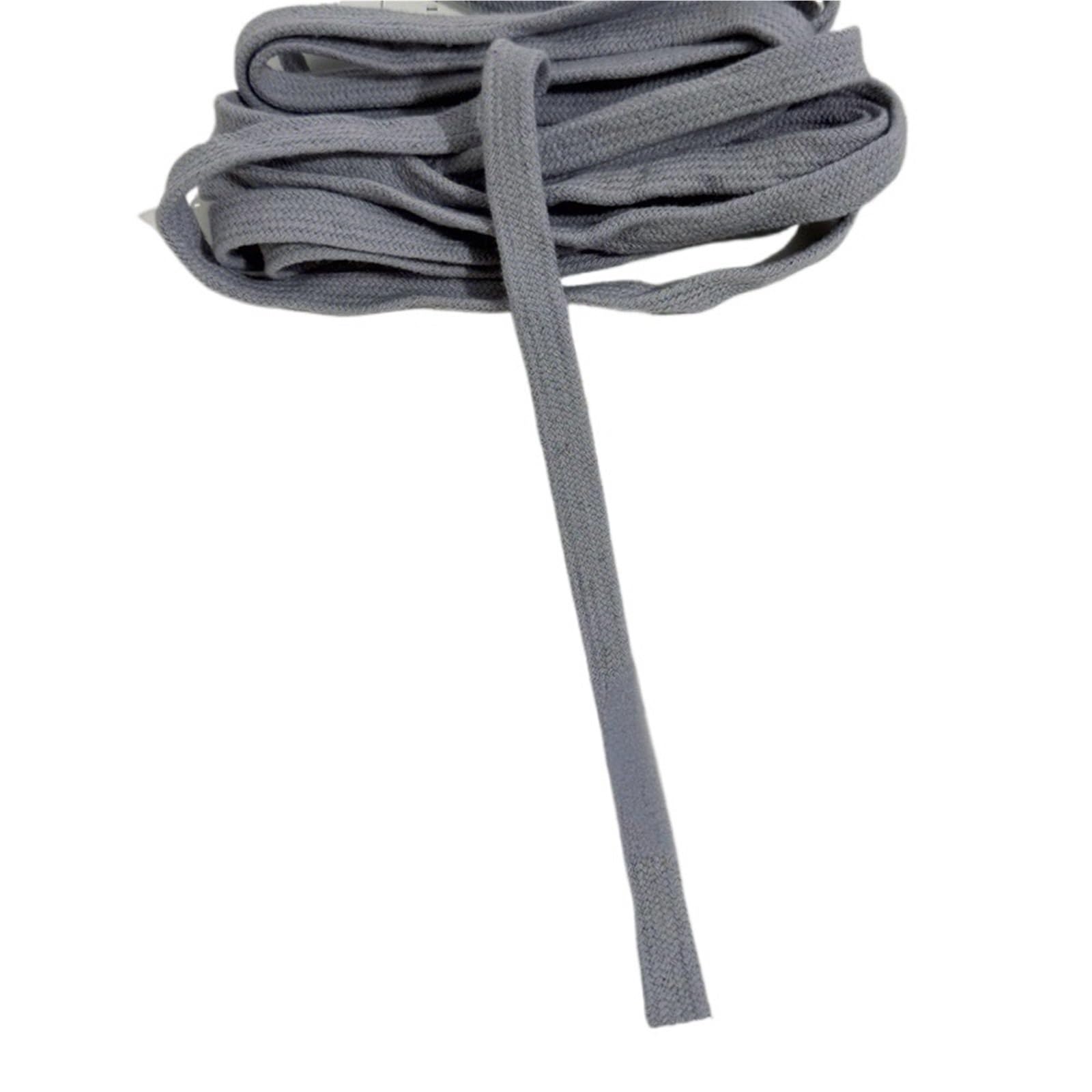 5 Meters Flat Braided Strap Hoodie Drawstring Sweatpants Waist Rope Replacement DIY Garment Sewing Supplies(GREY,1cm)