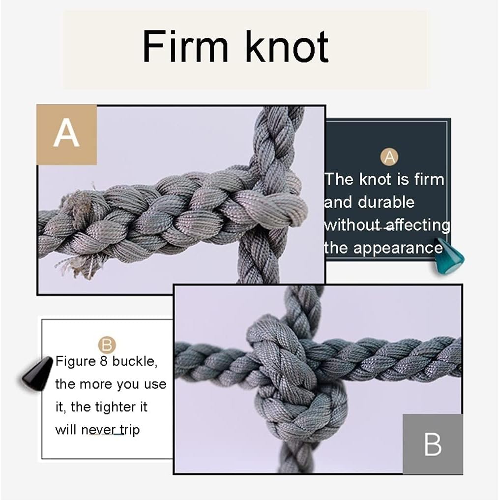 Playground Net Climbing Net Nylon Rope Ladder Safety Nets Cargo Rope Indoor Outdoor Climbing Rope Net for Treehouse Protection Wall Balcony Banister Protection(1X7m/3.3X22.97ft)