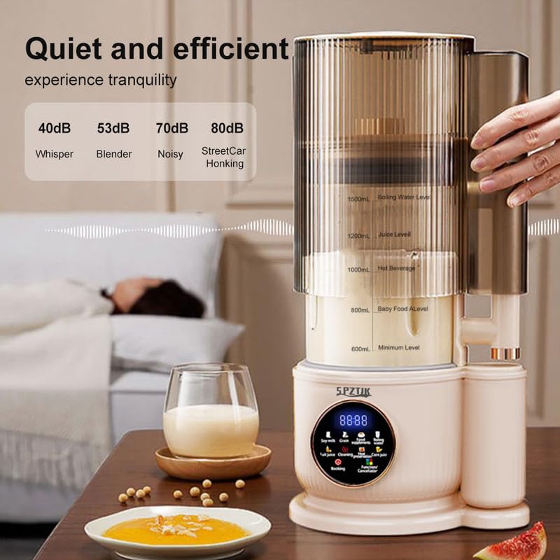 50oz 10 in 1 Nut Milk Maker Machine, Automatic Nut Milk Maker Blender with 12 Blades, LED Display, Soy Milk Maker for Homemade Almond, Oat, Soy, Coconut, Plant-Based Milk and Non Dairy Beverages