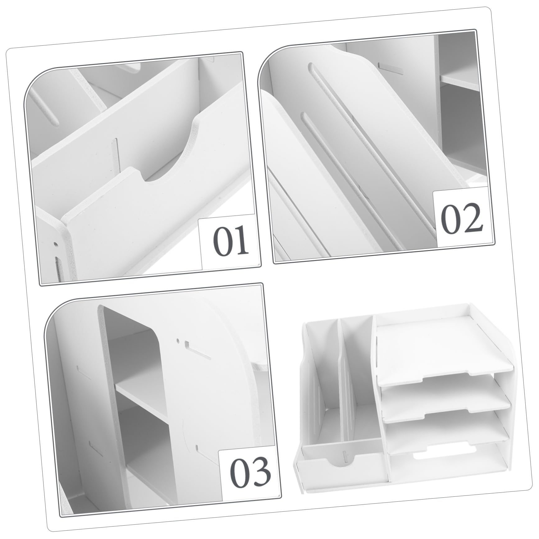 Scaffale per Documenti da Scrivania Organizzatore Multistrato per Ufficio Portadocumenti Robusto e Stabile per Libri e Forniture