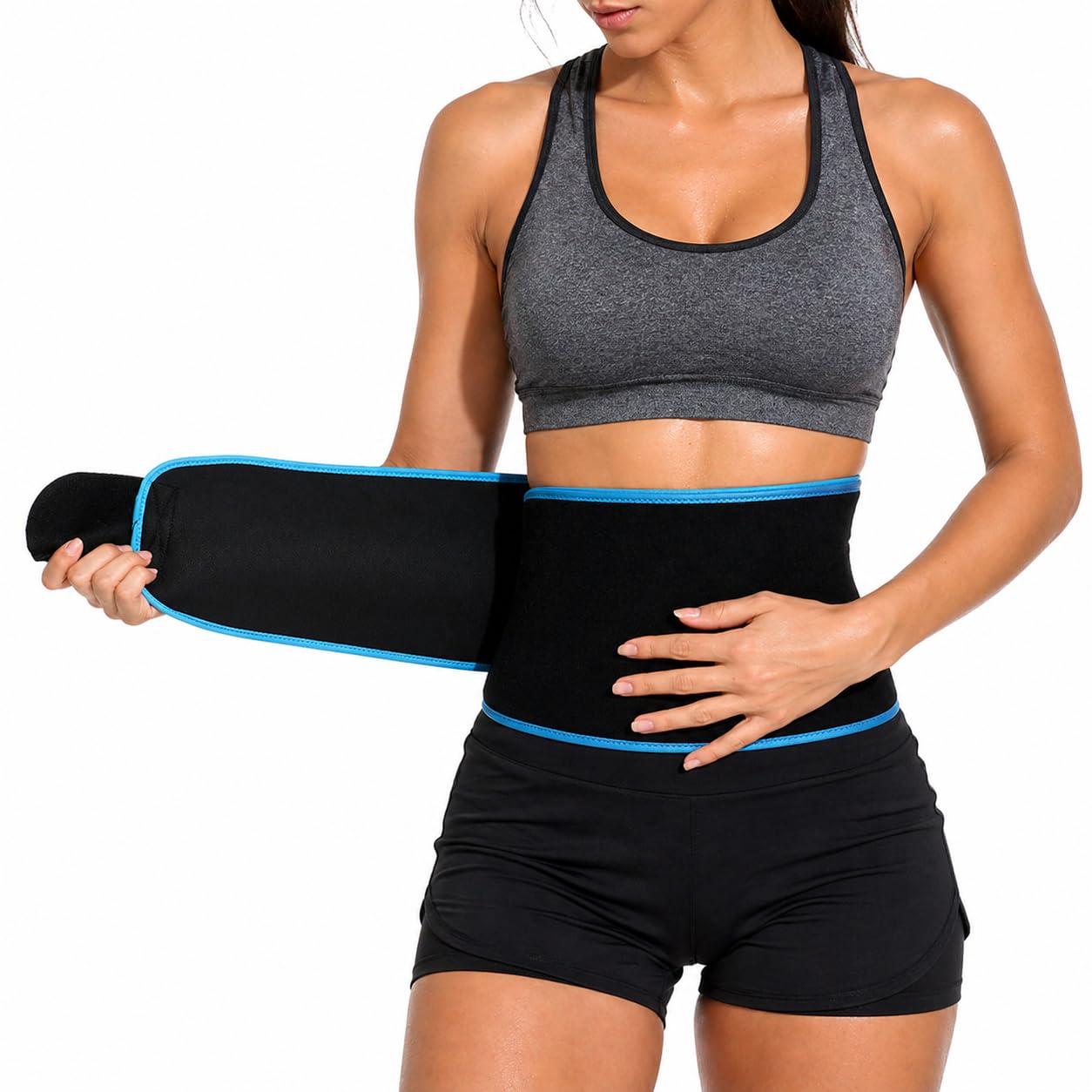 Embossed Neoprene Sweat Slim Belt for Men and Women Tummy | Made in India | Body Shapewear Sauna Waist Trainer Adjustable Polyester Round Sweat Belt Unisex Size, Hula Hoop for Weight Loss-image-47