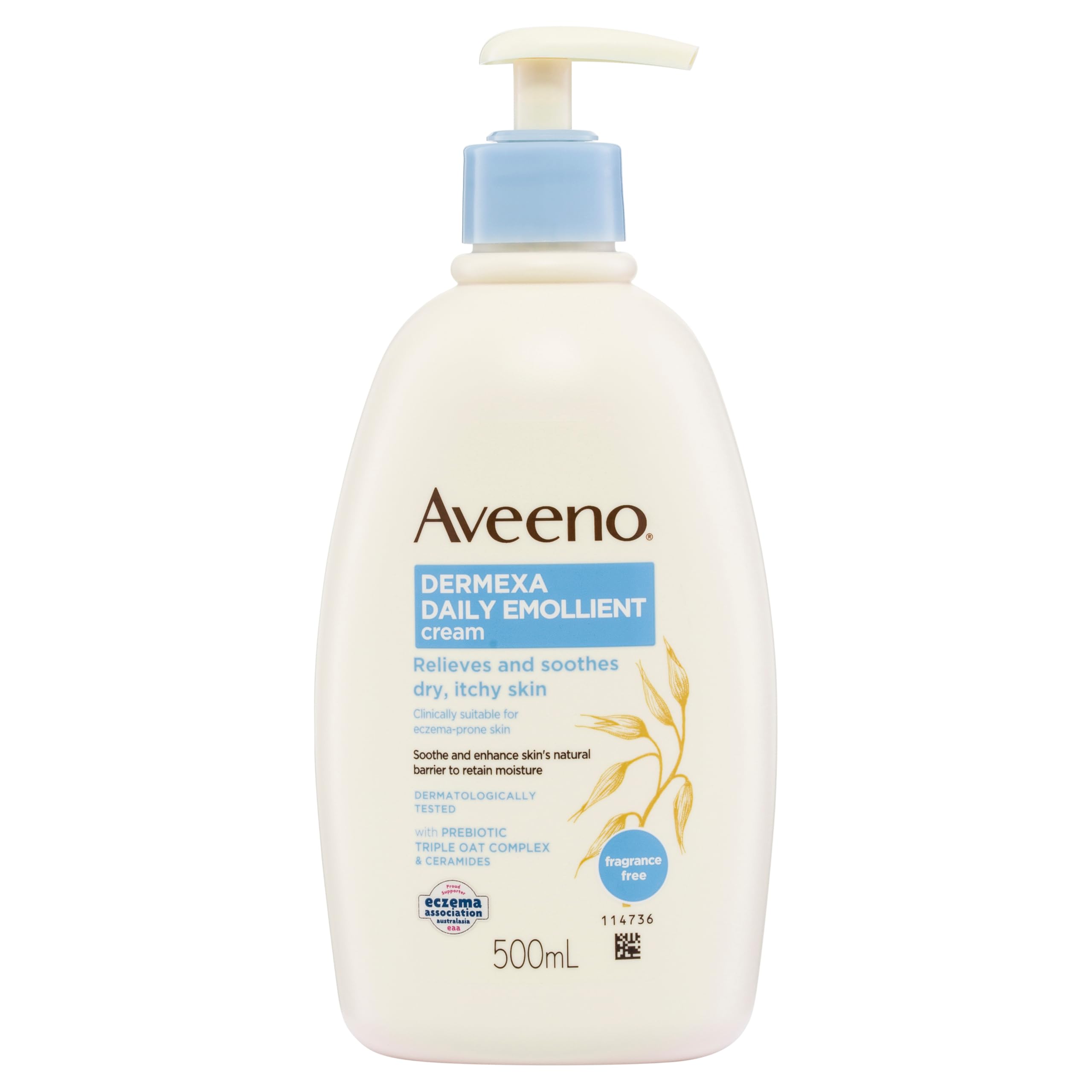 Aveeno Dermexa Body Cream for Dry Itchy Eczema Prone Sensitive Skin 500mL