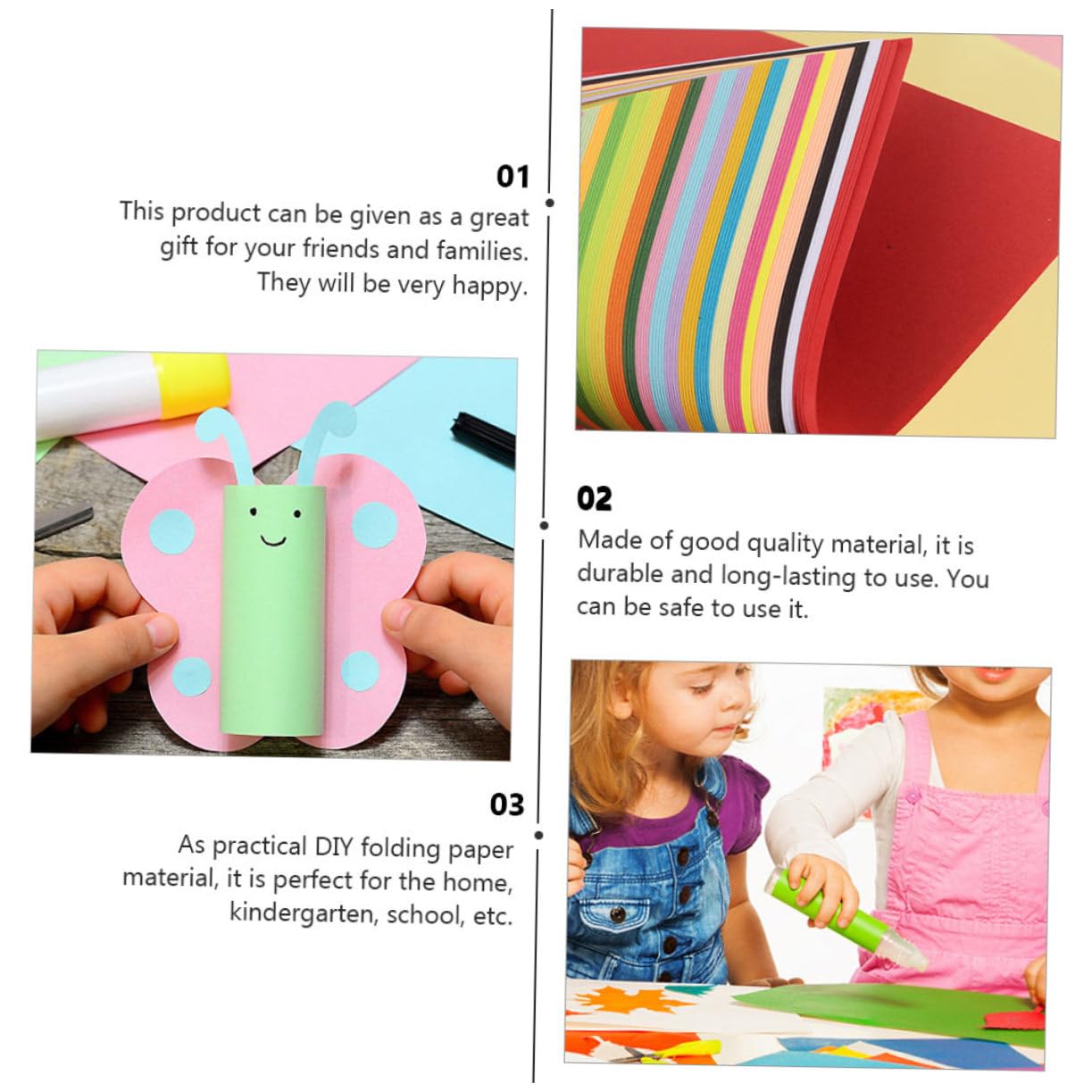 Quadratisches Selbstgemacht Faltpapier für Kinder, 200 Blatt