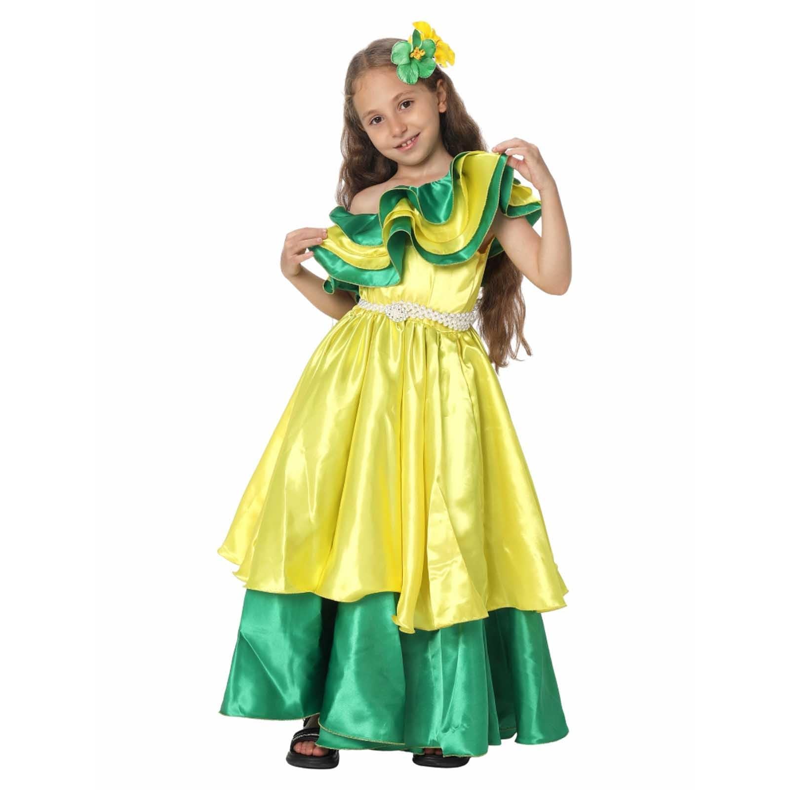 Generico Costume da spettacolo etnico brasiliano per bambine per feste di Halloween e