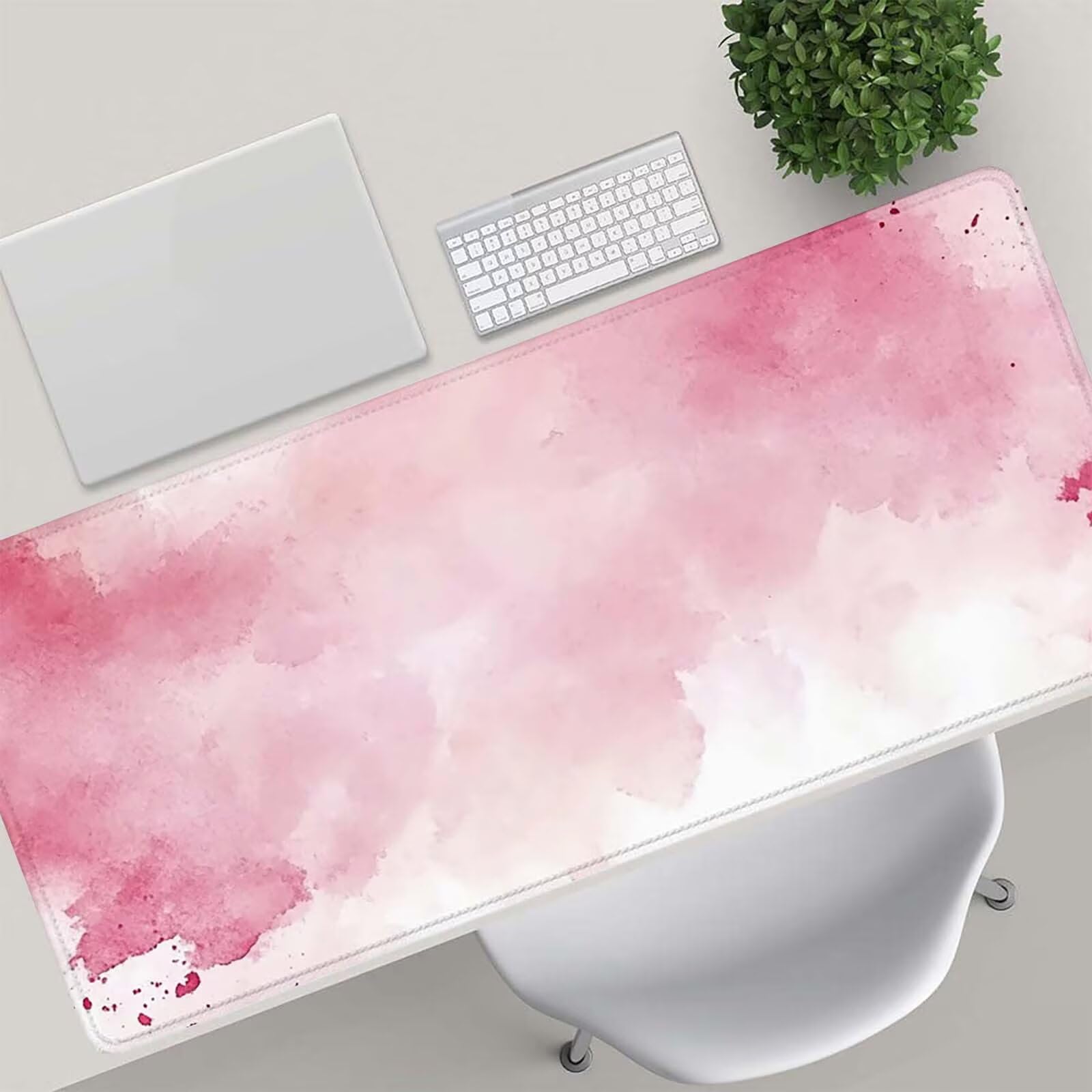 Tappetino Mouse Gaming, 1200x600mm Tappetino Mouse XXL rosa 0c0-211 | Mouse Pad Grande, Ottimizzato per i Sensori da Gioco, Migliora Precisione e Velocità, per Mac e PC, Semplice