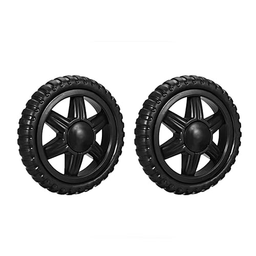 uxcell Repuesto de rueda para carrito de compras, 5 pulgadas de diámetro, goma espumosa, color negro, 2 unidades (capacidad de carga de 6.6 libras
