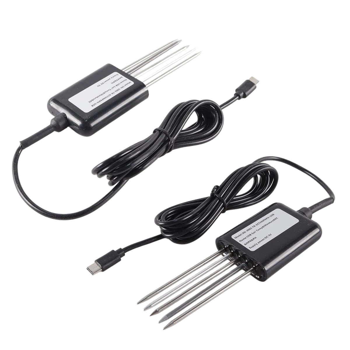Ausi Sensor de suelo USB 7 en 1 con funciones de medición de pH, temperatura, humedad y nutrientes (solo disponible para Android)