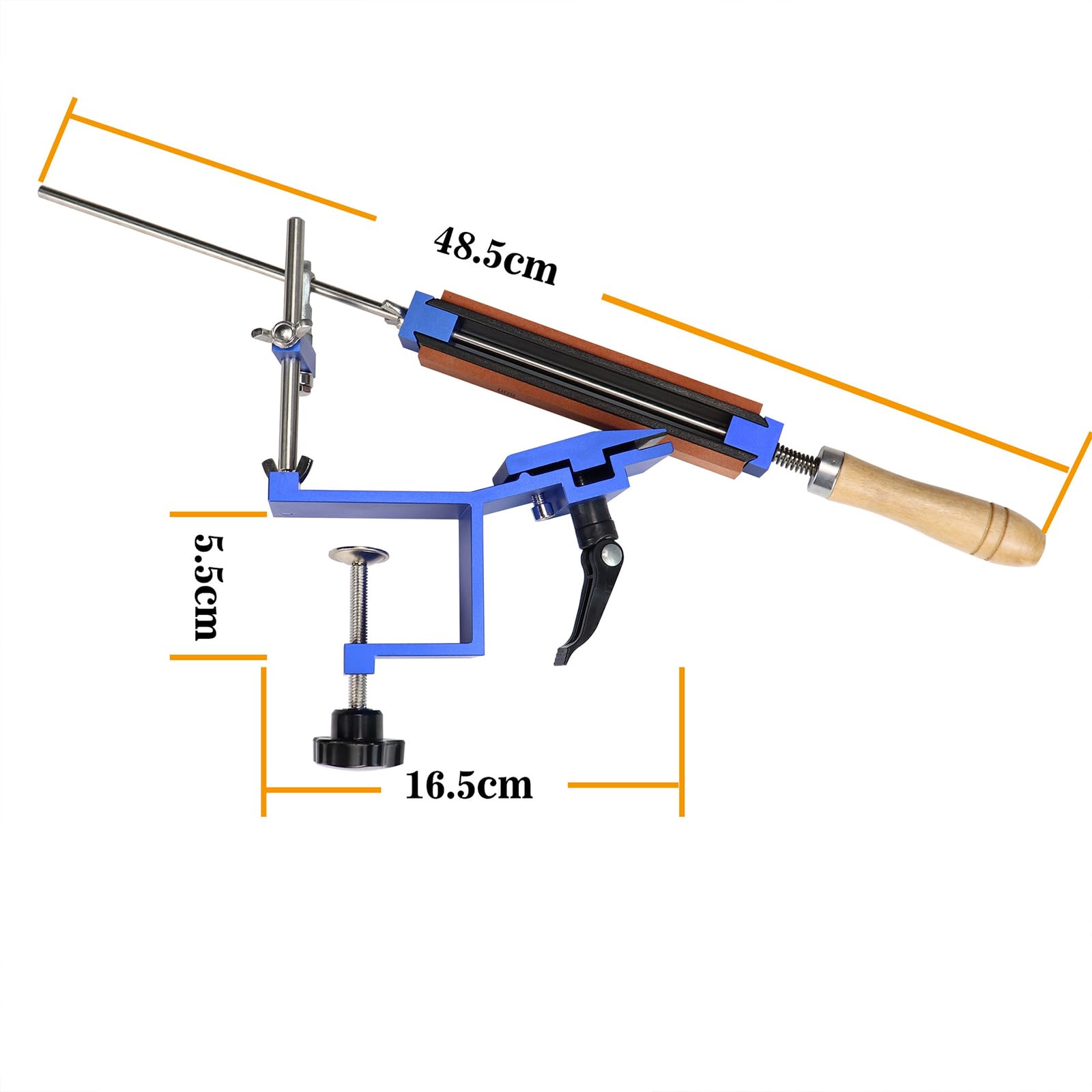 Afilador de Cuchillos Profesional Ángulo Fijo con 8 Piedras de Afilar, Sistema de Afilar Cuchillos Cocina 360° Rotación, Kit de Afilado Manual para Chef en Casa, Knife Sharpener