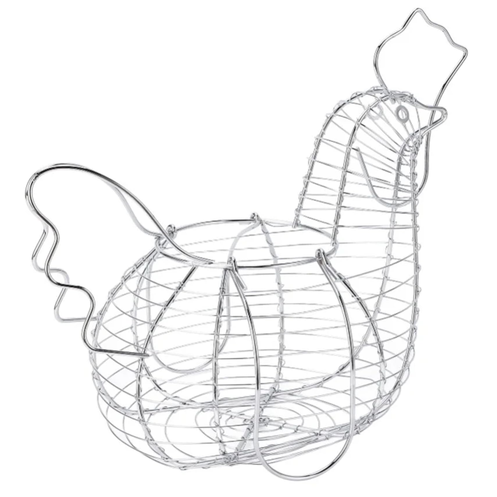 Licsaliwe Chicken Egg Basket, Large Capacity Metal Wire Basket, Hollow-Out Egg Collecting Holder With Handle For Kitchen Countertop