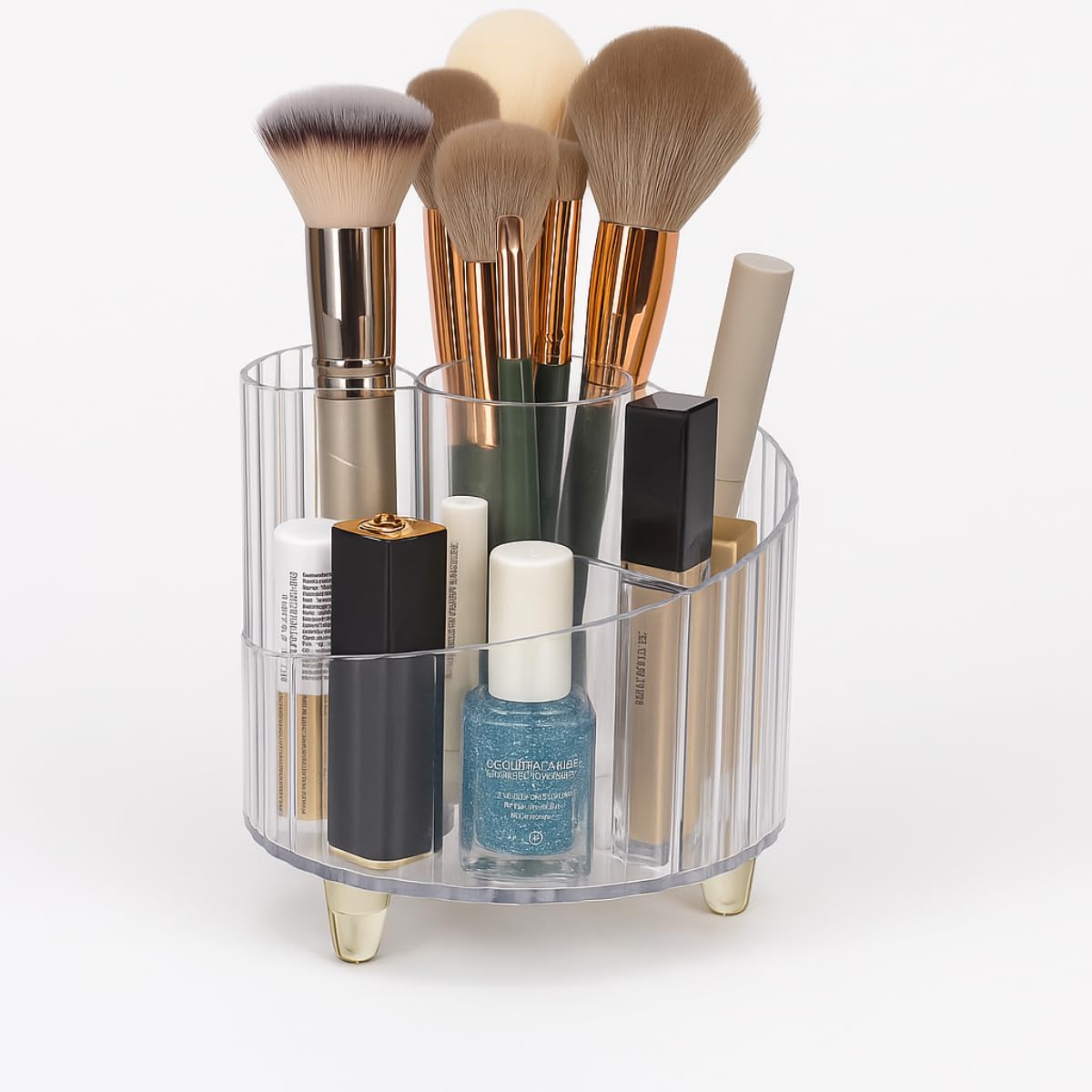 Organizador de Maquiagem Organizador de Pincéis de Maquiagem Beleza Porta Pincel para Viagem em Acrílico Transparente Cor Sortida Design Moderno Compartimentos Divididos Premium