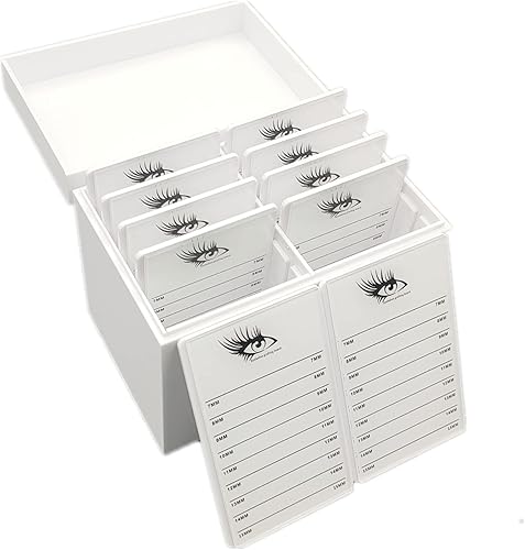May healthbeauty Caja de almacenamiento de pestañas acrílicas de 10 capas, organizador de maquillaje, pestañas postizas, soporte de paleta de