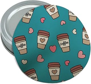 Coffee Lover Pattern Cute Travel Cups Round Rubber Non-Slip Jar Gripper Lid Opener