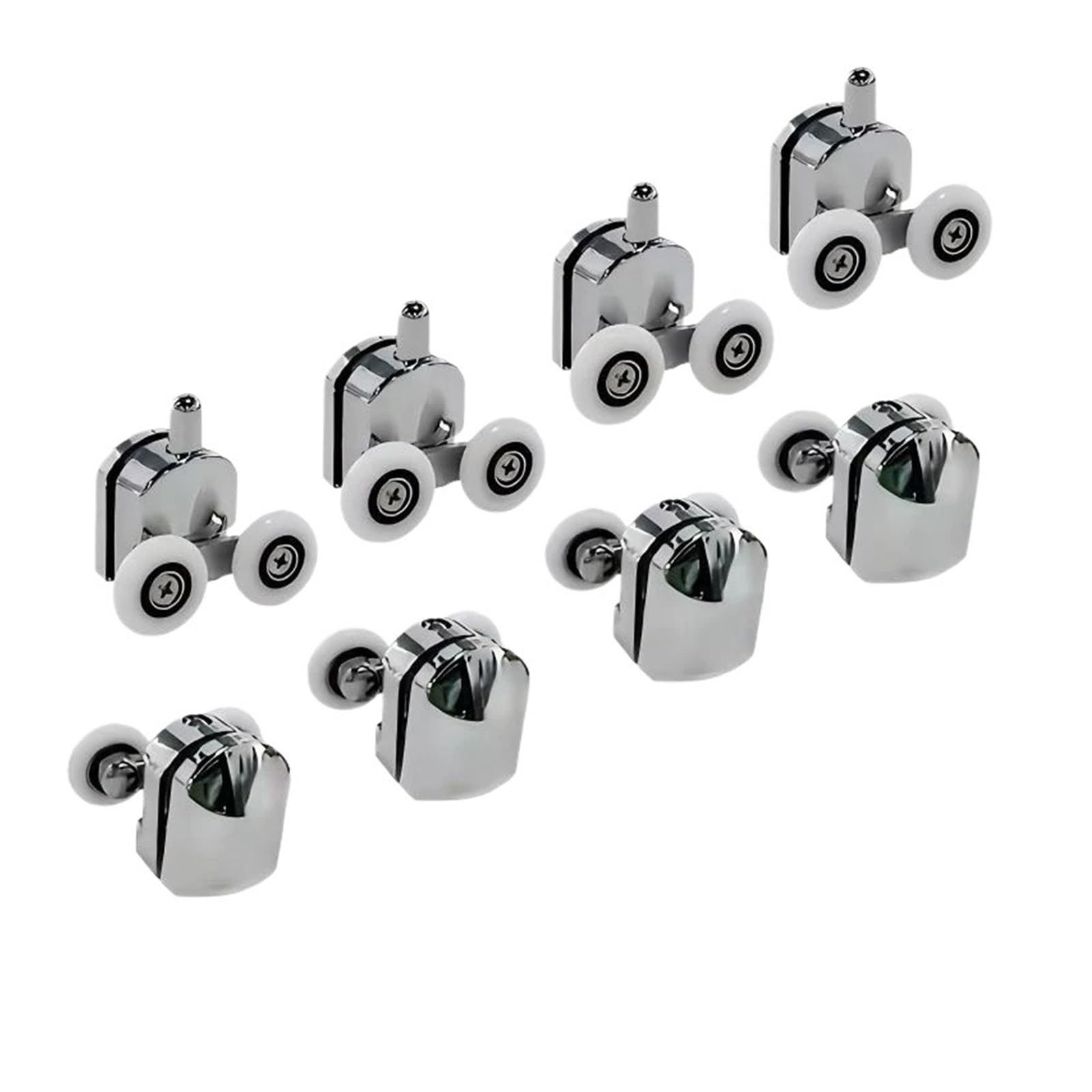 Vnakrny 23Mm Shower Door Rollers 8Pcs 23/25Mm Zinc Alloy Double Wheel Shower Door