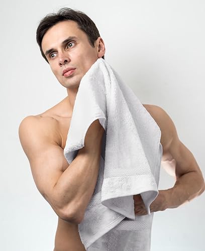 Miniatura 2 de Towel and Linen Mart - Juego de 6 toallas de baño medianas de 100% algodón, de secado rápido, superabsorbentes, peso ligero, tacto suave, toallas de