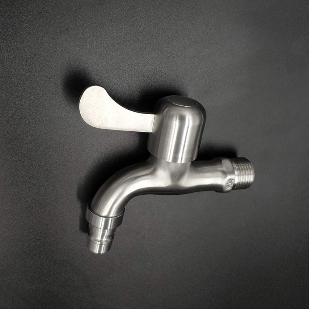 Grifo para lavadora de montaje en pared, de acero inoxidable, para lavandería, baño, grifo para jardín, grifo para lavadora, grifo de agua para balcón, plateado, resistente Star of Light