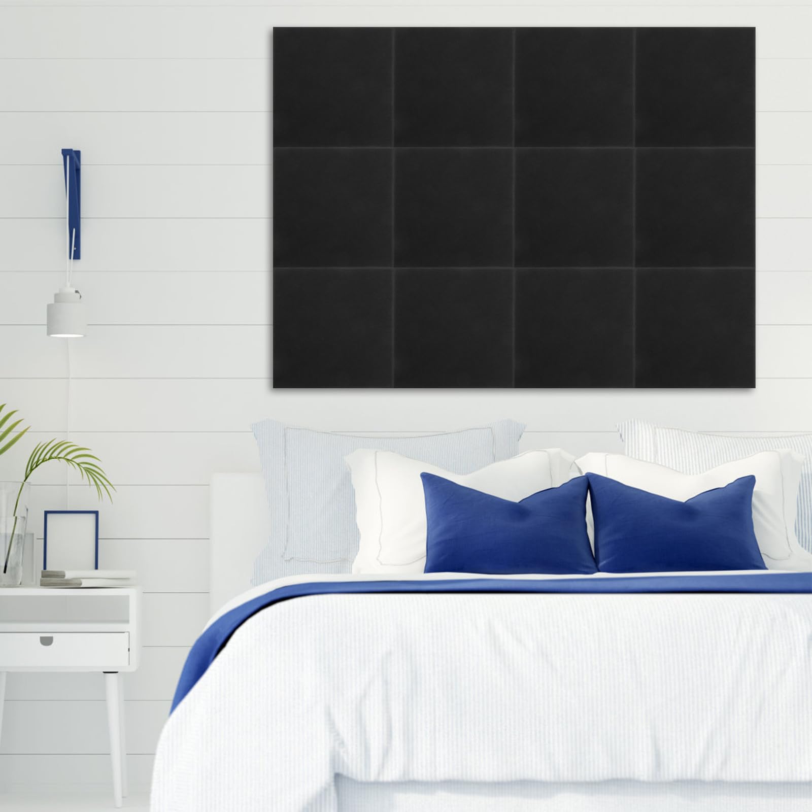 Pannelli Insonorizzanti Autoadesivi Neri 12 Pezzi per Parete | Poliestere, Griglia Piatta, per Studi di Registrazione e Home Theater, Assorbimento e Riduzione Rumore