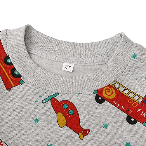 Image of Popshion Toddler Boys Sweatshirt Cotton Lightweight Kids Winter Warm Sweater Crewneck Pullover Tops