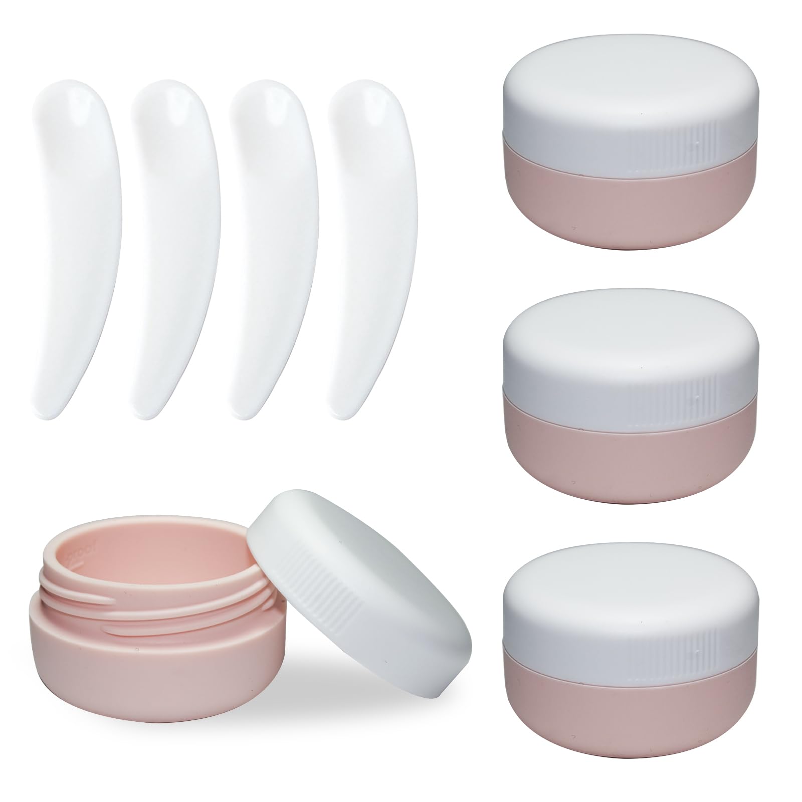 4 Pack 30ML Travel Containers for Toiletries,Silicone Cream Jars with Spatulas Tool,Travel Size Containers