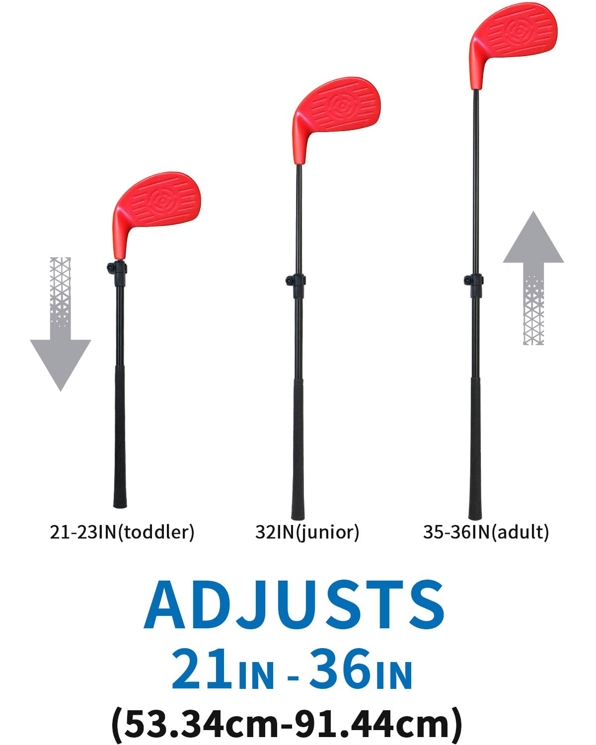 KOFULL Mazze da golf da cortile con albero allungabile mazza da golf all'aperto con testa di mazza oversize per gioco di golf