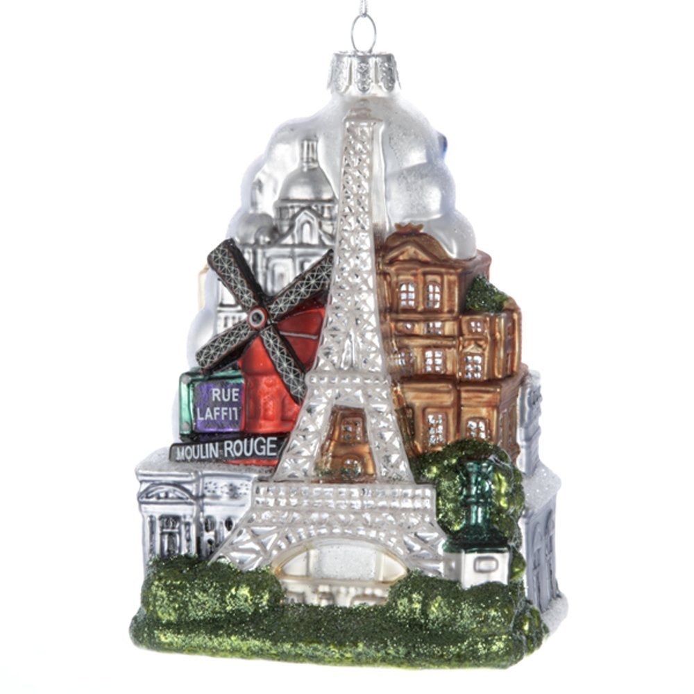 Kurt Adler 5-Inch Glass Paris City Ornament
