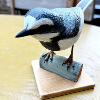 小さなバードカービング ハクセキレイ 野鳥 木彫り Amazon.co.jp: 【期間限定 バードカービング 木彫り