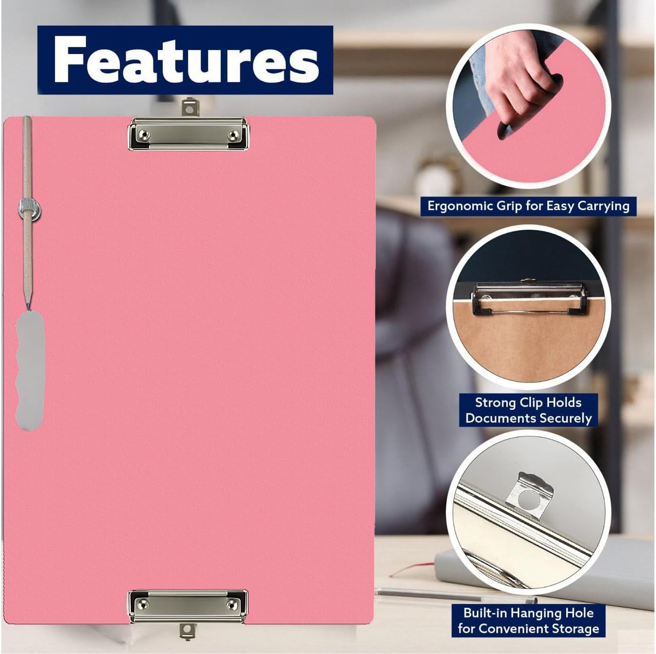 13x17 Clipboard – Professional Sketch & Drawing Board, Strong Metal Clip, Portable Art Portfolio for Artists, Students, Classroom & Studio (Pink)